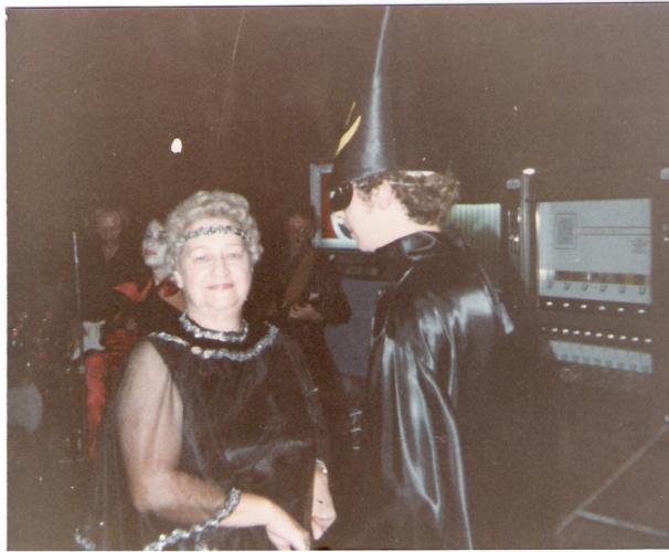 Robert X Mom at a Halloween party